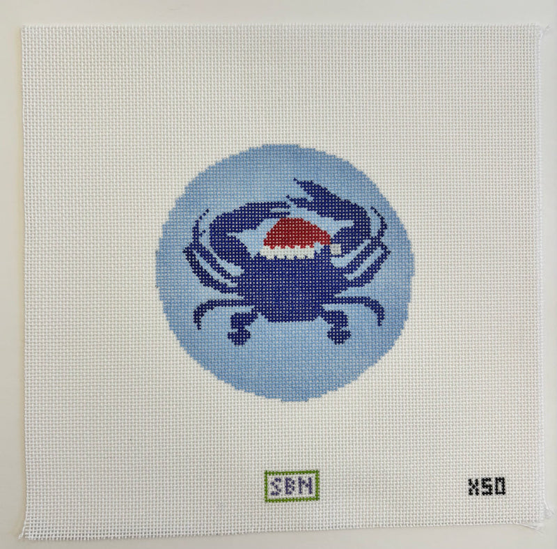 Blue Crab in Santa Hat Ornament