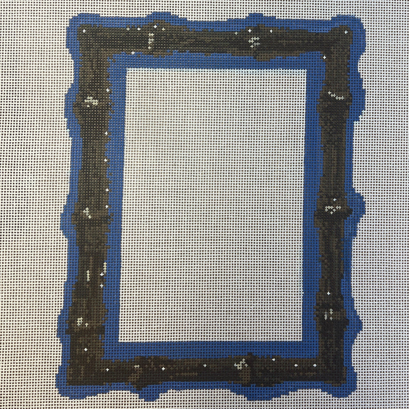 Burnt Bamboo Picture Frame-Blue