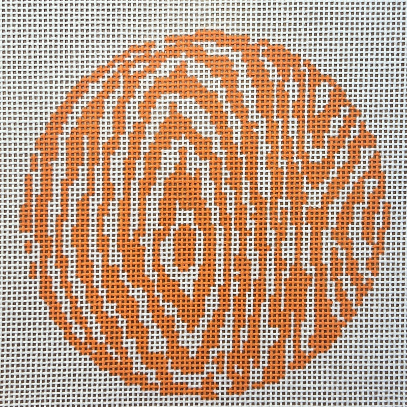 Faux Bois Round-Orange