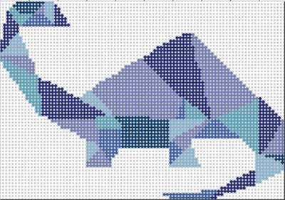 Blue Brontosaurus Dinosaur (includes stitch guide)
