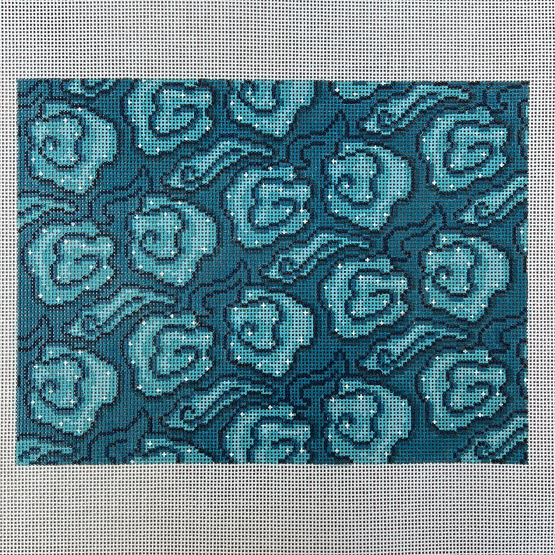 Mandarin Clouds Clutch-Teal