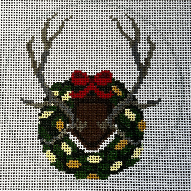 Elk Antlers with Magnolia Wreath