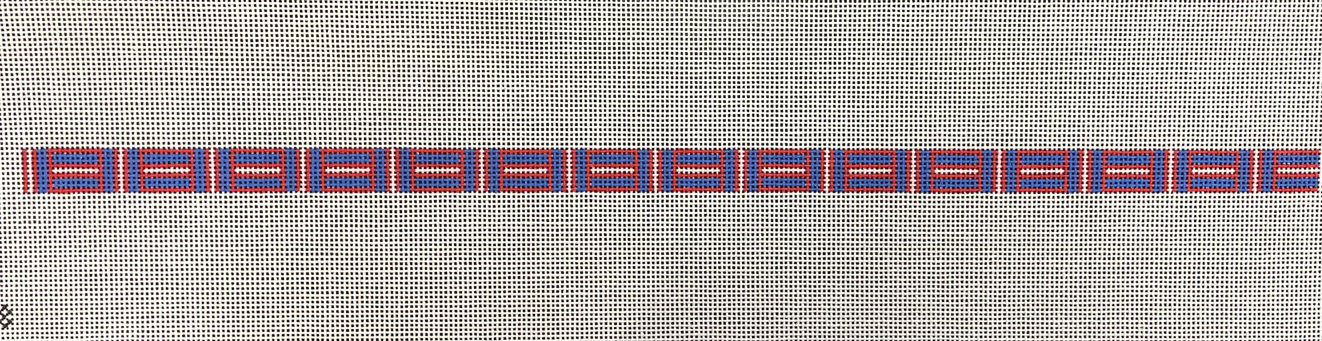 Red/Blue Cross Hatch Double Wrap Bracelet