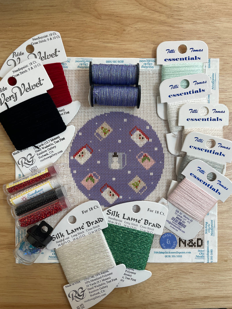 Colorful Christmas Mugs Round Ornament Kit