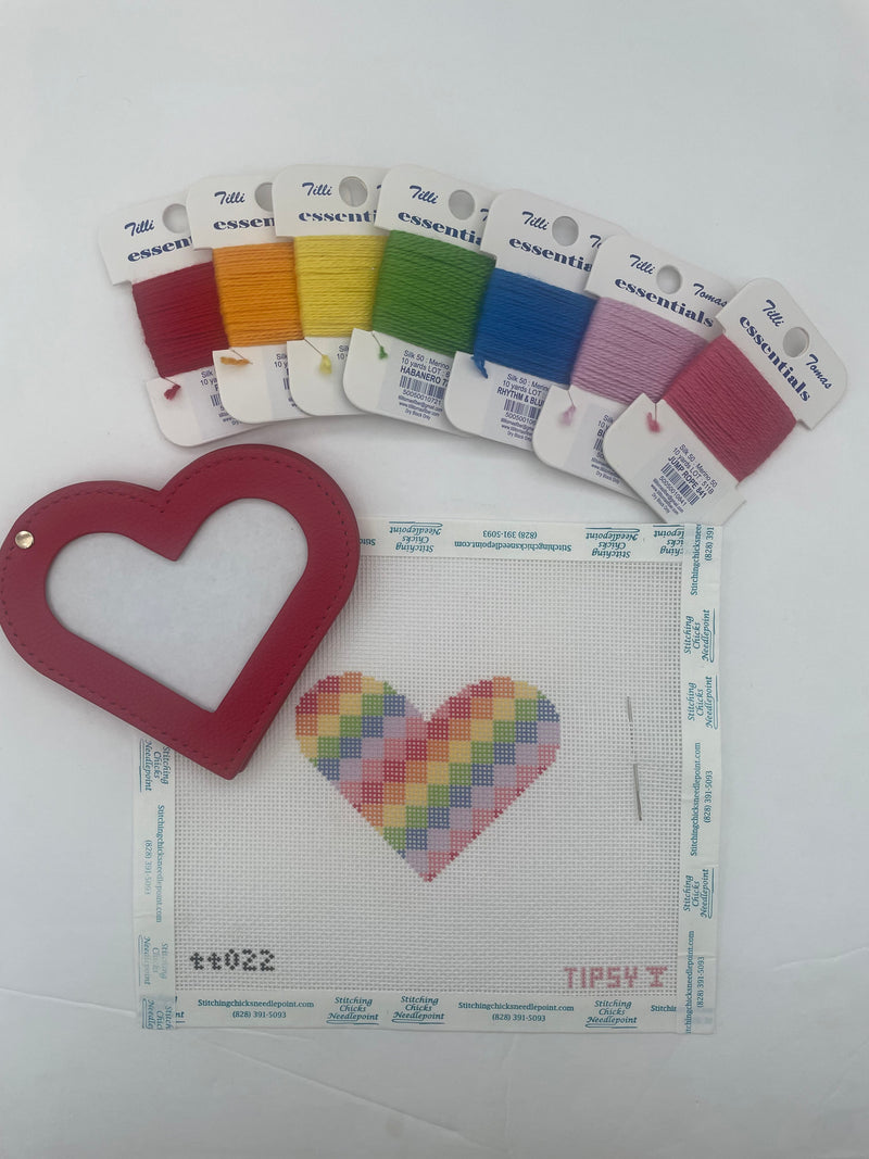 Rainbow Check Heart Kit