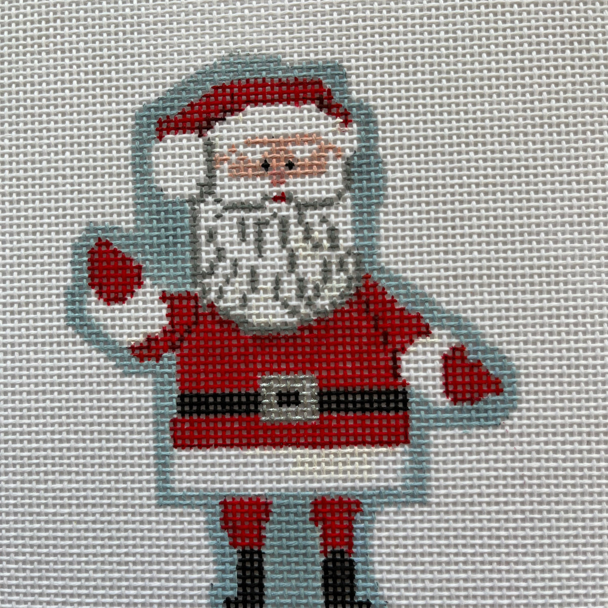 Vintage needlepoint weighted santa gift bag sale