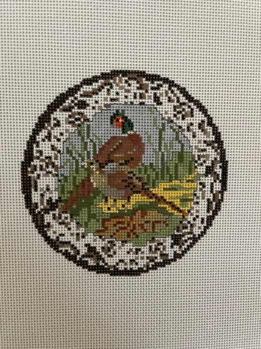 Transferware Pheasant Round