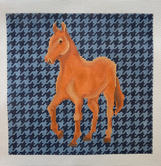 Chestnut Horse on Houndstooth