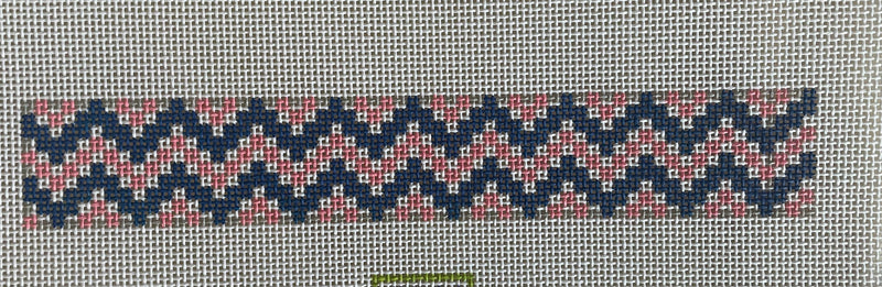Blue and Coral Bargello Fob