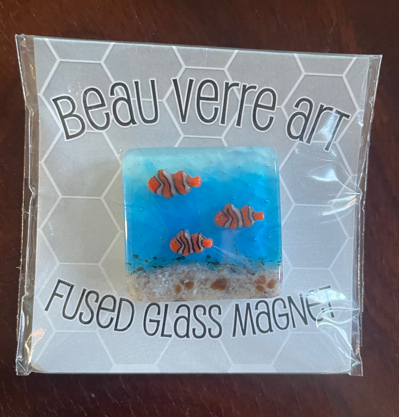 Fish in Ocean Fused Glass Needle Minder