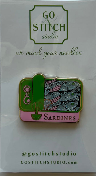 Pink and Green Sardine Can Needle Minder