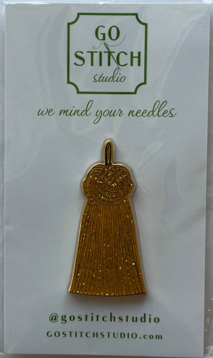 Gold Glitter French Knot Tassel Needle Minder