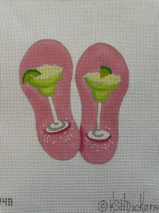 Mini Flip Flop – Margaritas on Soft Pink (stitch guide available)