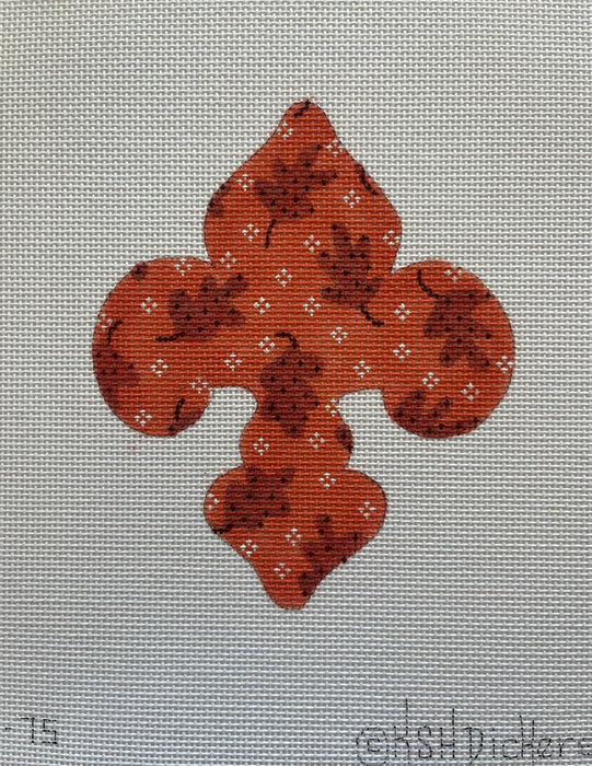 Mini Fleur-de-Lys – Provençal Autumn Leaves – muted corals (October)