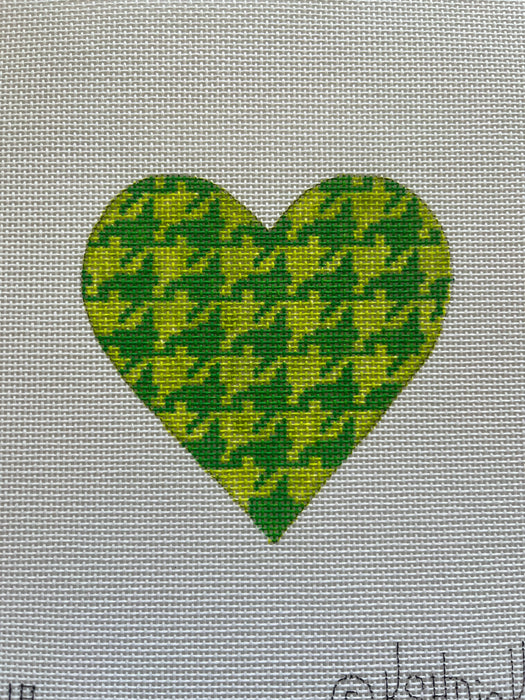 Mini Heart – Houndstooth – kelly & lime