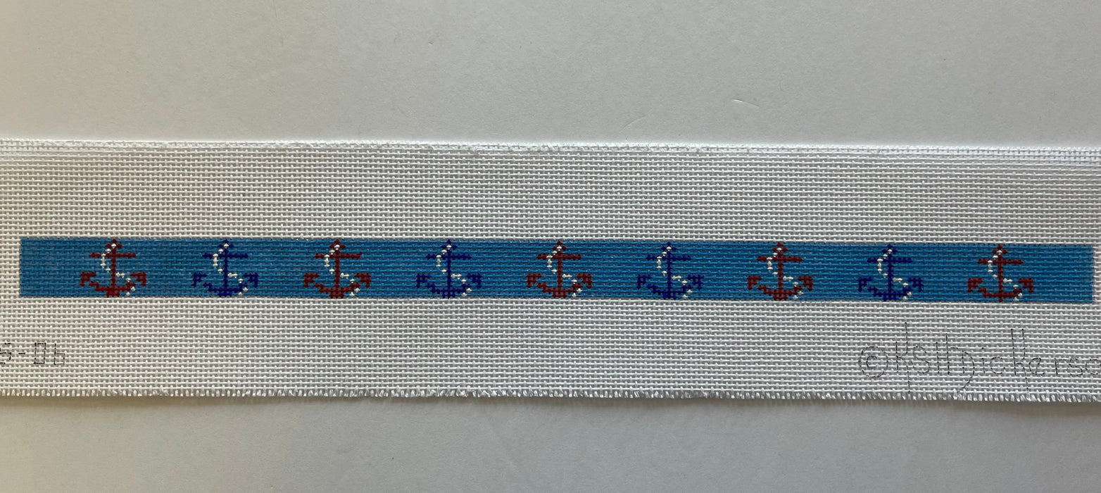 Sunglass Strap – Red, White & Blue Anchors on Cobalt Blue