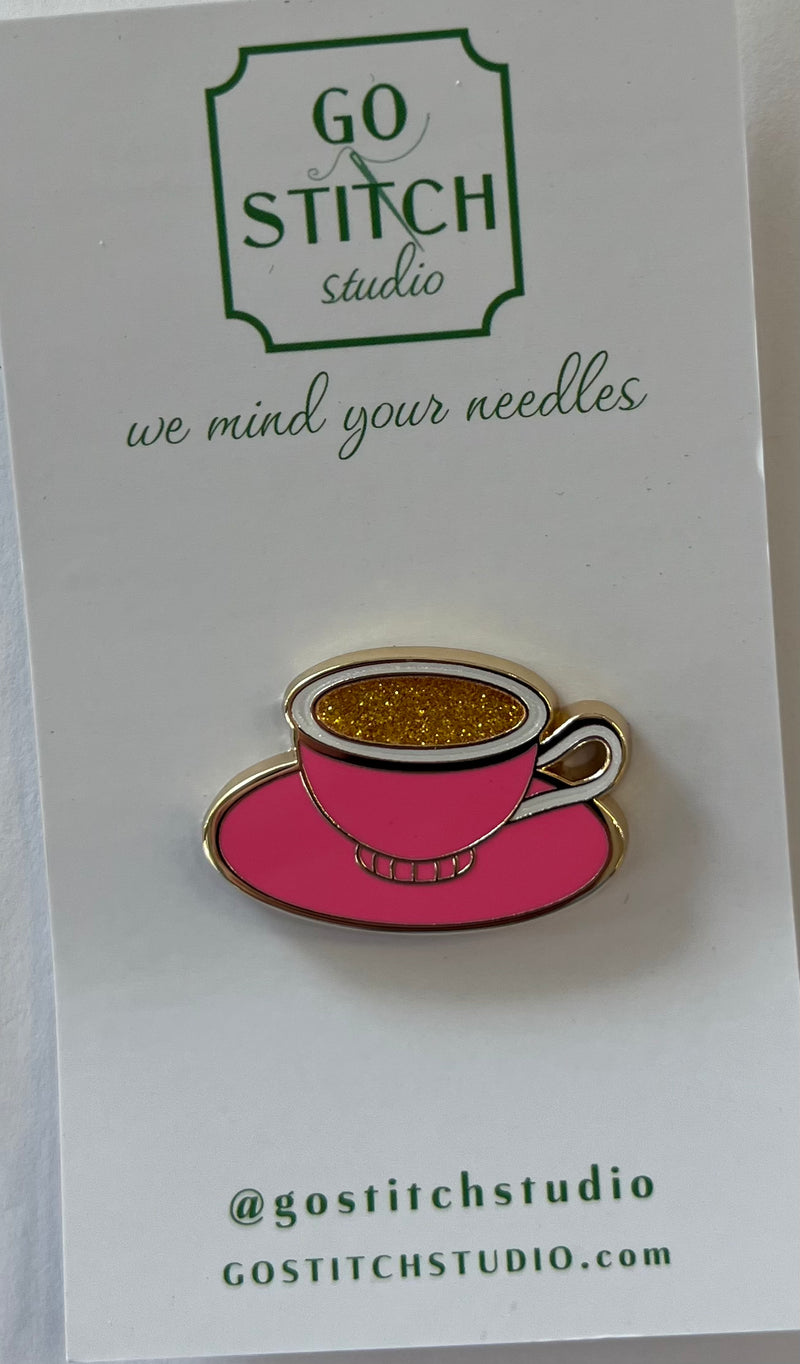 Hot Pink Tea Cup Needle Minder