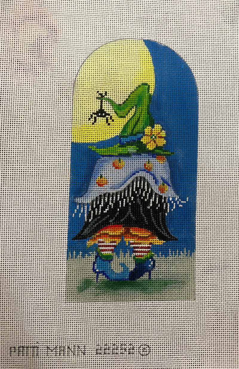 Witch watching moon, green hat