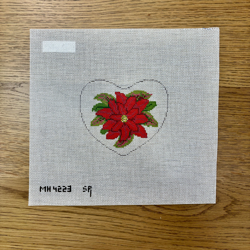 Poinsettia, Heart, Ornament