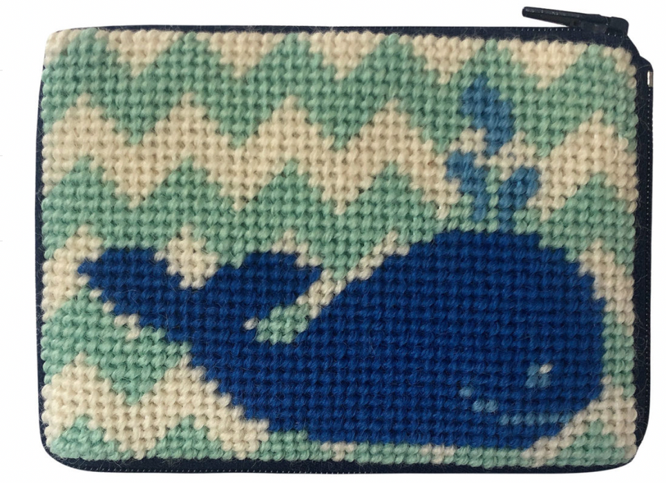 Stitch & Zip - KID'S Chevron Whale Coin Case