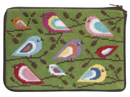 Stitch & Zip Birds of Color Cosmetic Bag/Purse