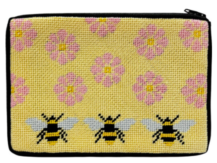 Stitch & Zip Flowers and Bees Cosmetic Bag/Purse