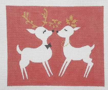 Red Kissing Reindeer with Patricia Sone Stitch Guide