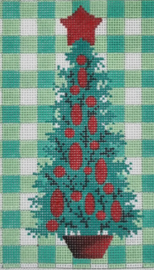 Green Gingham Christmas Tree