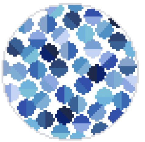 Evelyn - blue beads 4" ROUND ORNAMENT