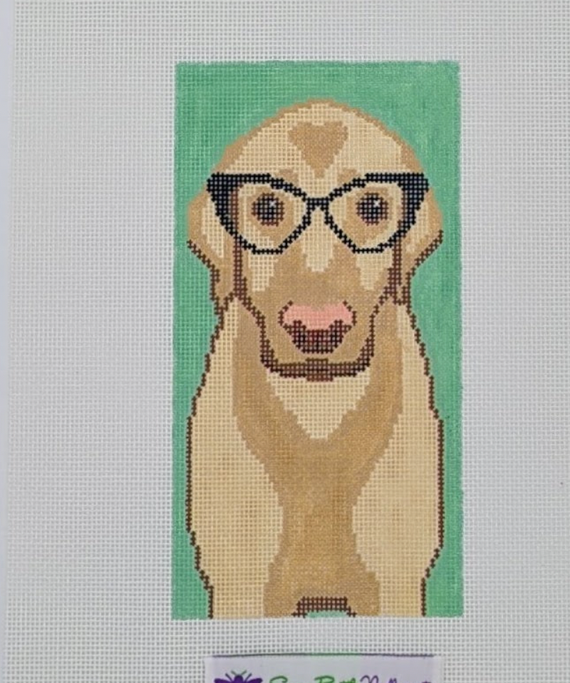 Yellow Lab with Glasses Eye Glass Case