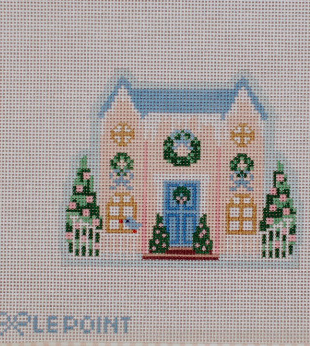 Christmas Village Pink Row House