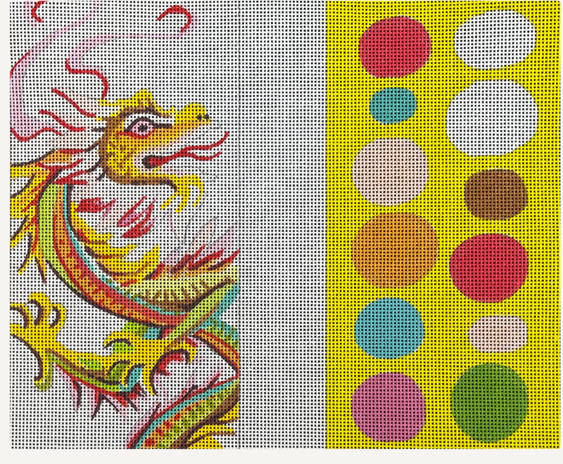 Dragon and spots double-sided eyeglass case