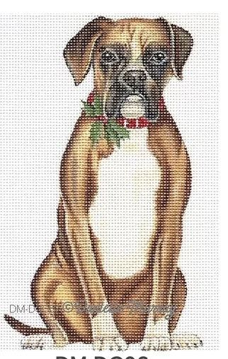 Boxer with Bow and Wreath