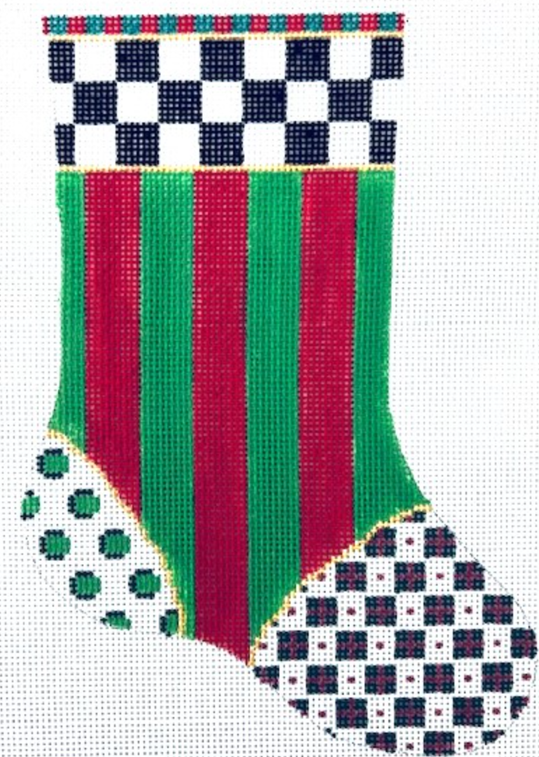 Stocking - Red/Green Rep Stripe
