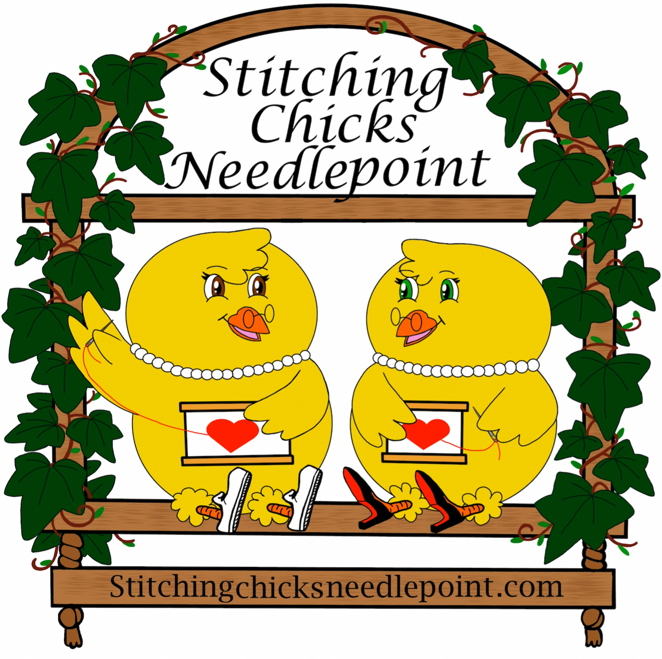 Stitching Chicks Needlepoint Gift Cards