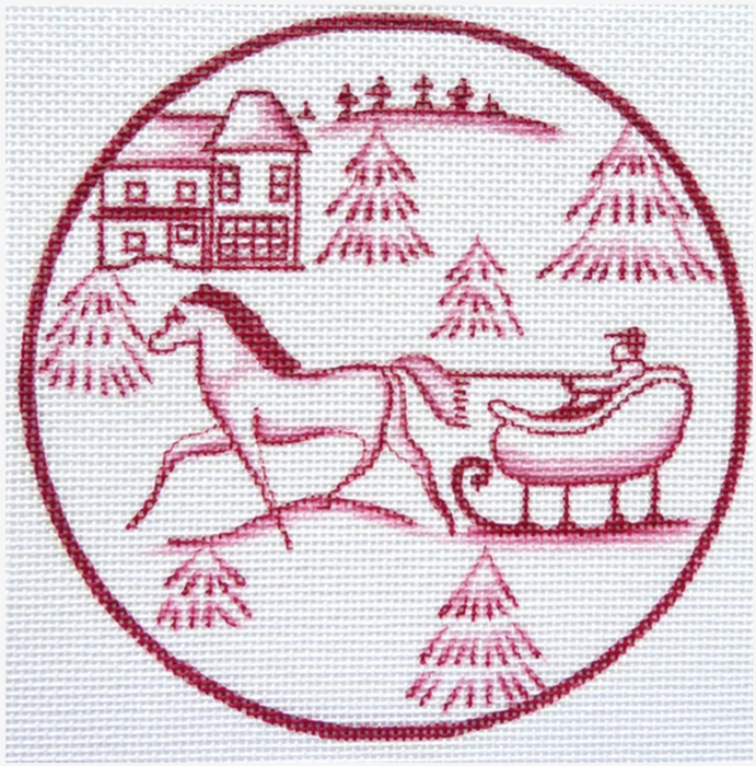 Toile Red Horse and Sled