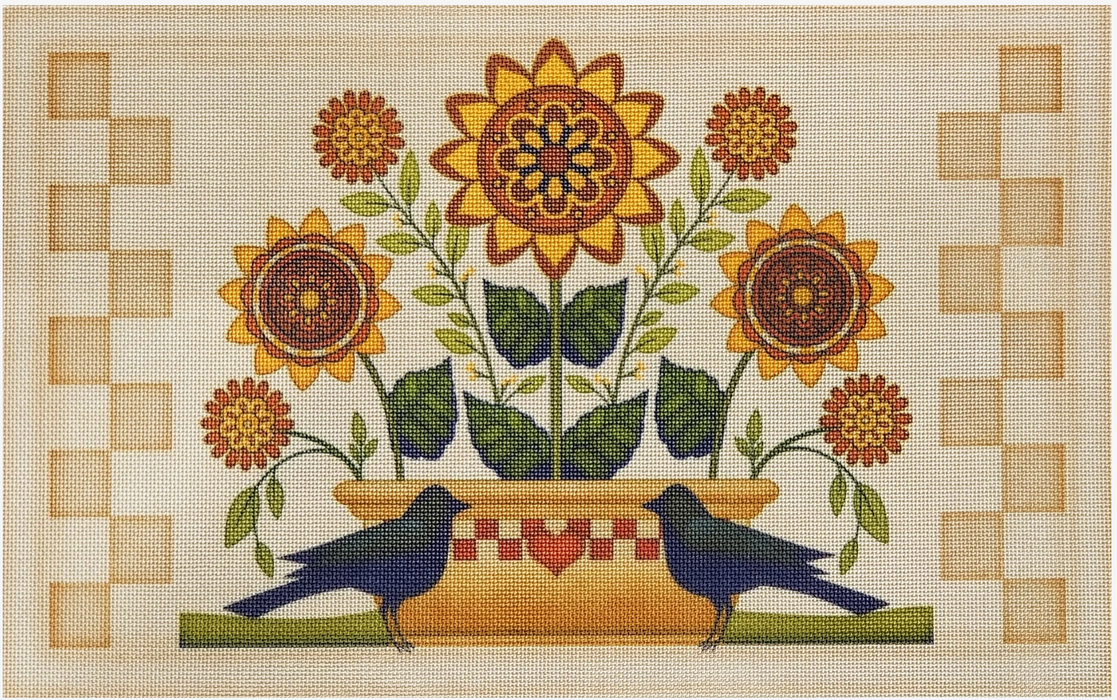 Crows with Flowers