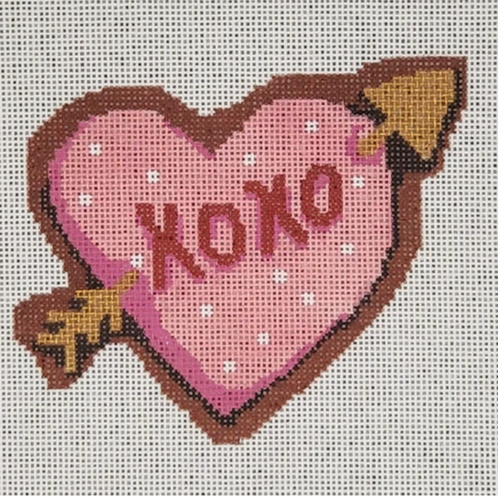 Arrow XOXO Heart Cookie w/Stitch Guide