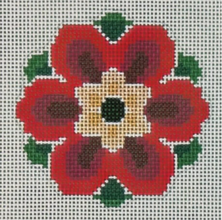 Geometric Flower Insert Red/Gold 13