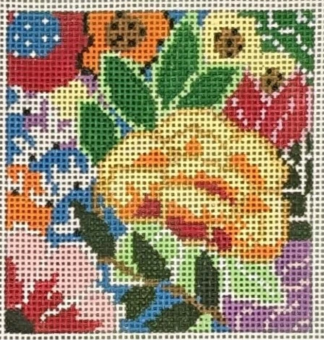 Rainbow Floral Square Insert 3"