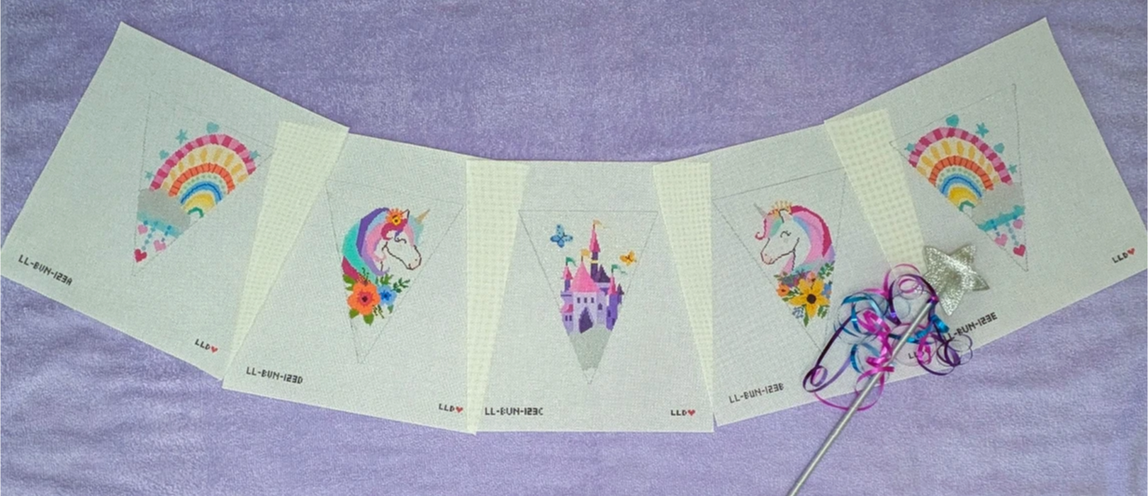 Unicorn Garland - 6 Individual Canvases