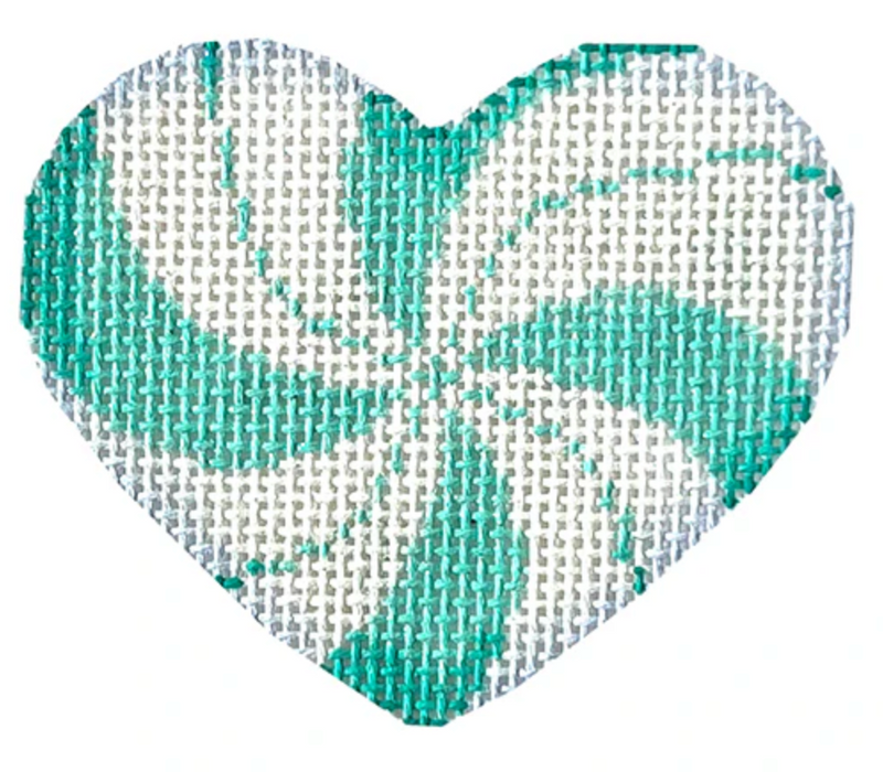 Peppermint Swirl Mini Heart/Aqua