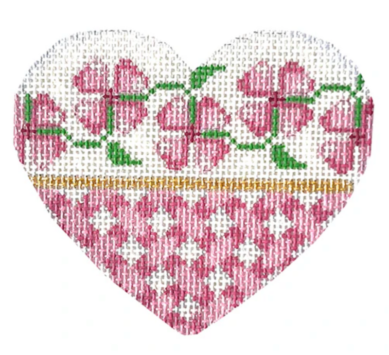 Pink Floral/Lattice Heart