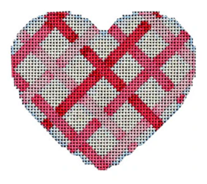 Pink Diagonal Weave Heart