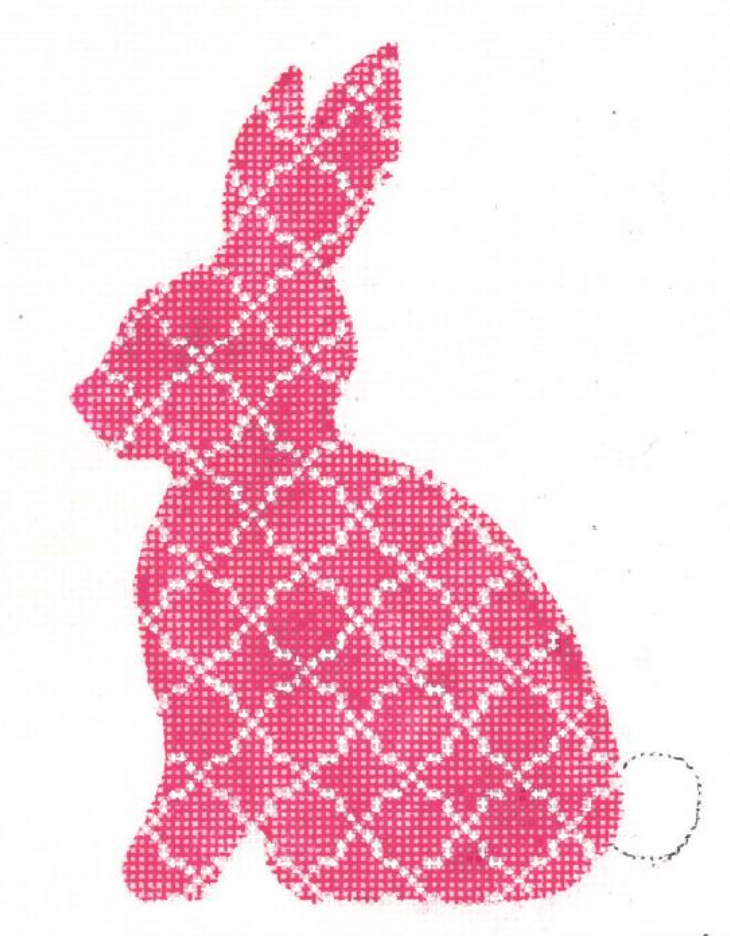 Fuchsia Quatrefoil Standing Hare