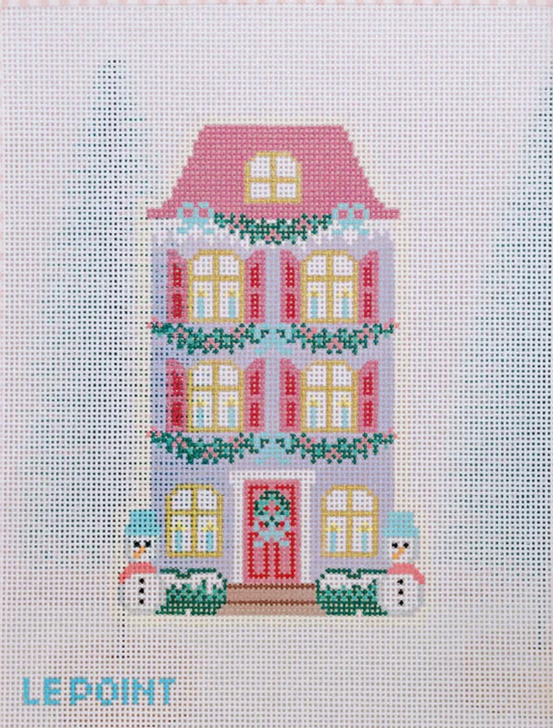 Christmas Village Purple Row House
