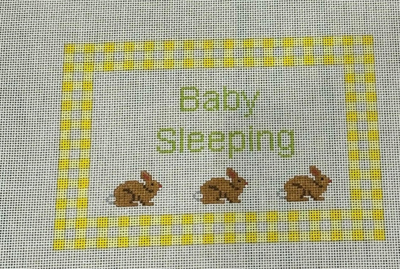 Baby Sleeping Bunnies Yellow Gingham