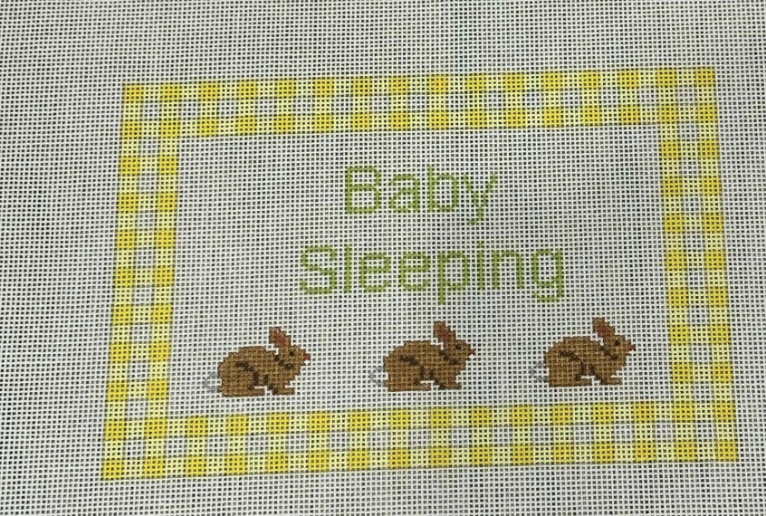 Baby Sleeping Bunnies Yellow Gingham