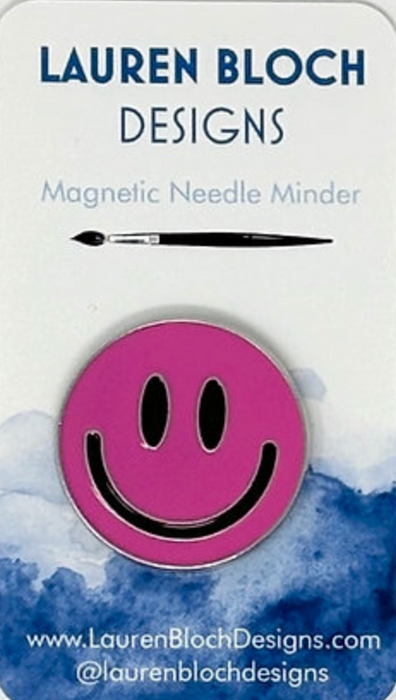 Smiley Face, Hot Pink Needle Minder