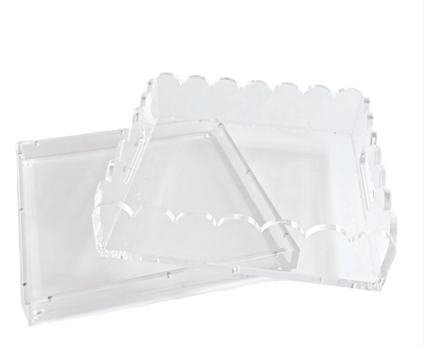 Scallop Acrylic Tray - 8" Square